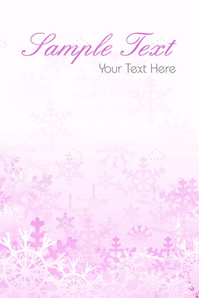 Pink Snowflake Card Background with Sample Text
